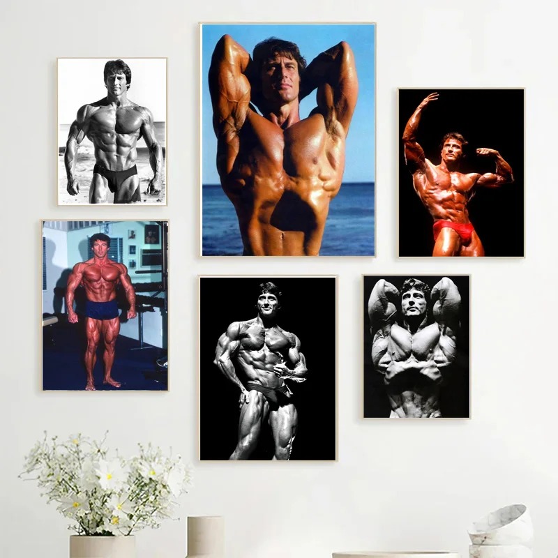 Sports Equipment Poster - Lukisan kanvas Vintage Frank Zane binaraga