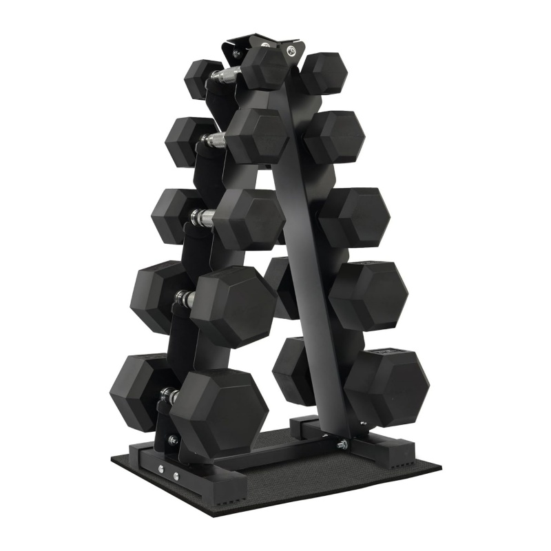 Dumbbell Set - Rak Penyimpanan Set Dumbbell Hexagonal Berlapis