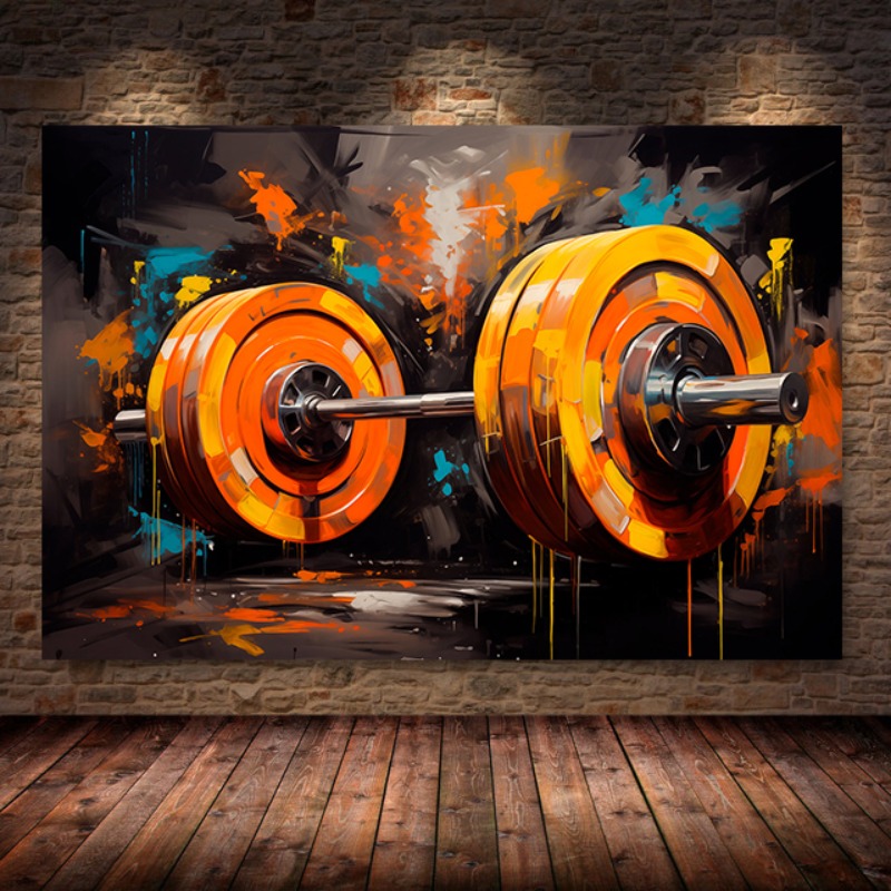 Sports Equipment Poster - Graffiti barbel lukisan kanvas cetak olahraga