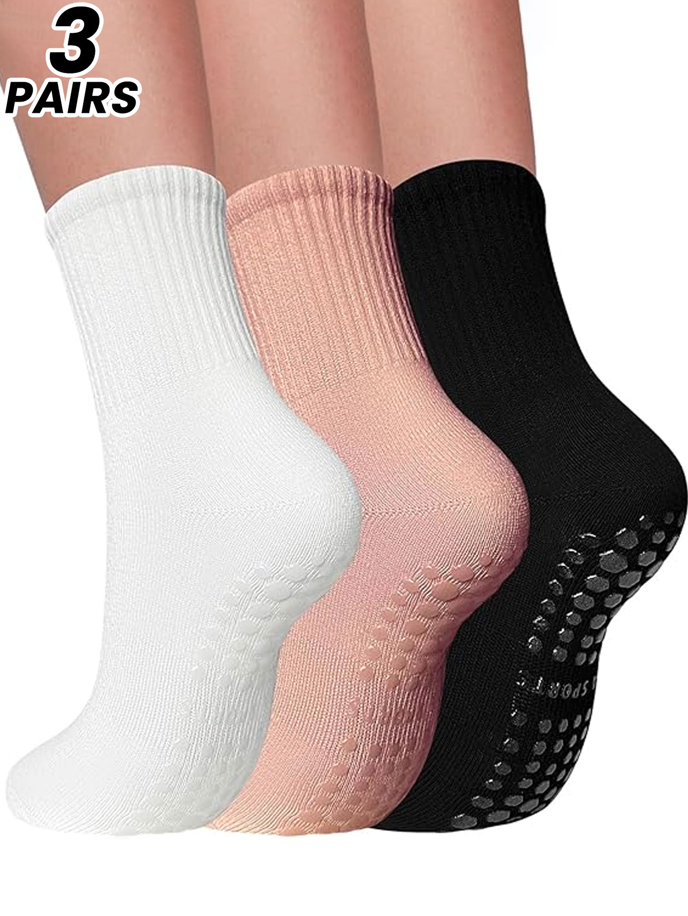 Yoga Mat - 3 pasang kaus kaki yoga profesional