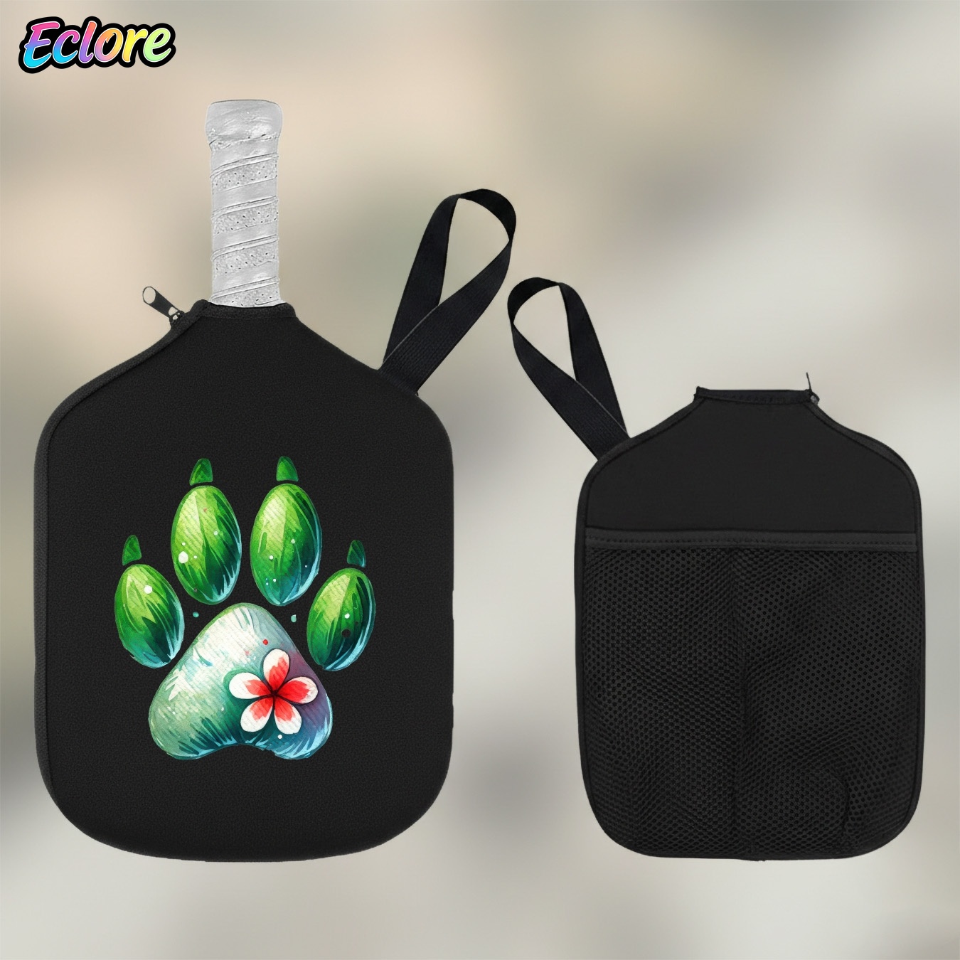 Tennis Racket - Penutup Raket Pickleball Motif Cakar Warna