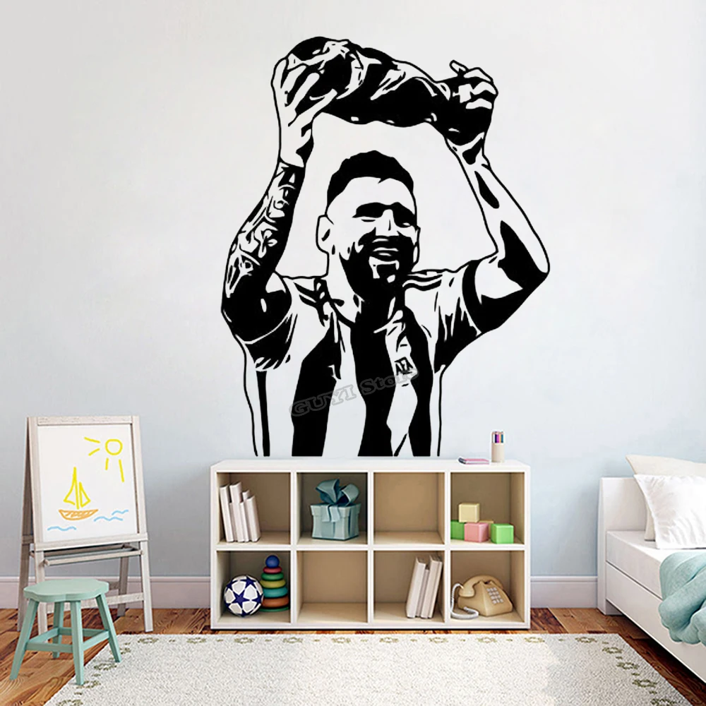 Messi stiker dinding stiker vi - Sports Equipment Poster ulasan dan harga